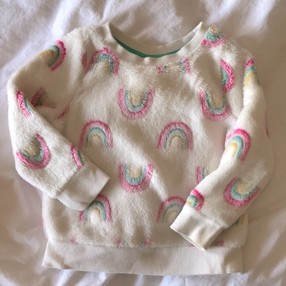 Cat and Jack rainbow fleece fur sweatshirt